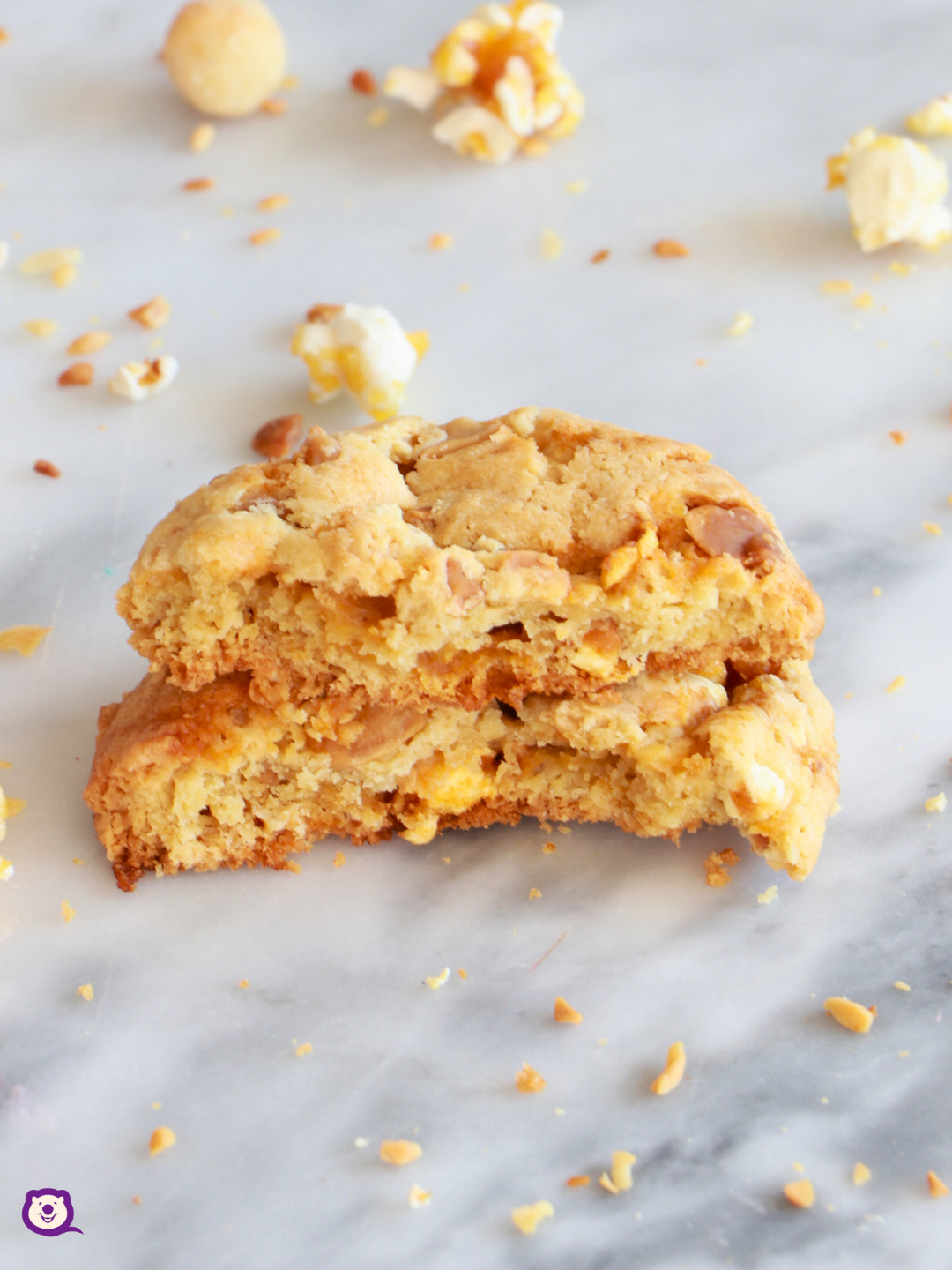 CARAMELIZED POPCORN AND MACADAMIA COOKIE