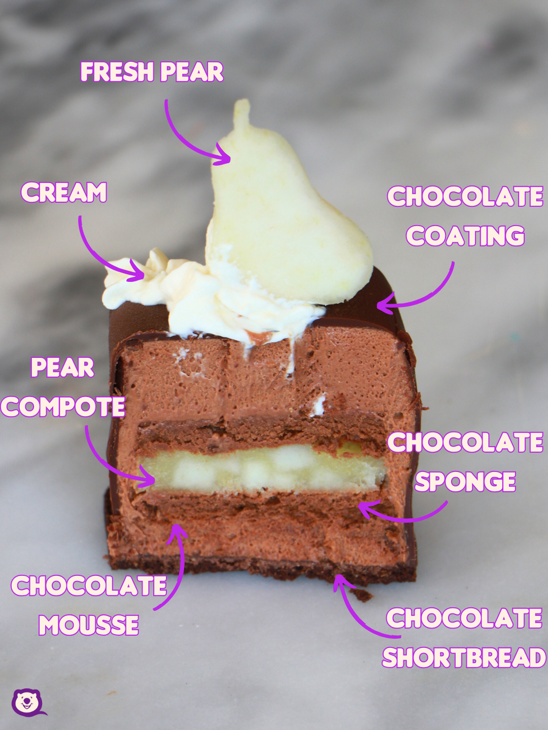 PEAR AND CHOCOLATE CUBE [PICKUP ONLY]